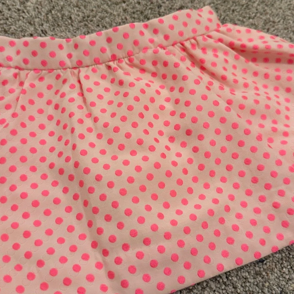 Kate Spade Toddler Hot Pink Polka Dot Skirt with Gold Bow Zipper 18 Months